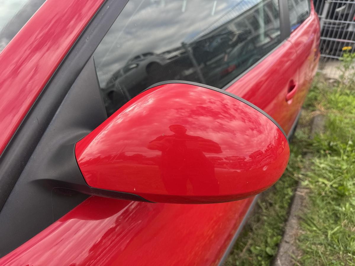 Seat Ibiza 6L original Au&szlig;enspiegel links elektrisch verstellbar LS3H Emocion Rot Bj.2006